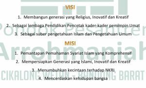 Visi Misi Pesantren